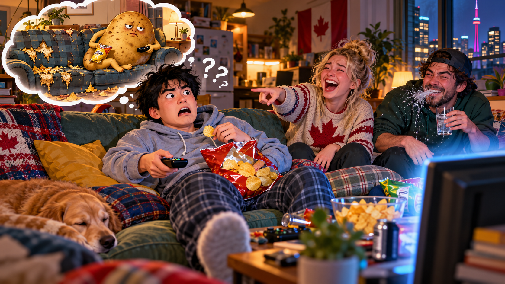 美剧说英语:a couch potato - 加拿大室友说我是“a couch potato”,我以为他嫌我把土豆放沙发上……