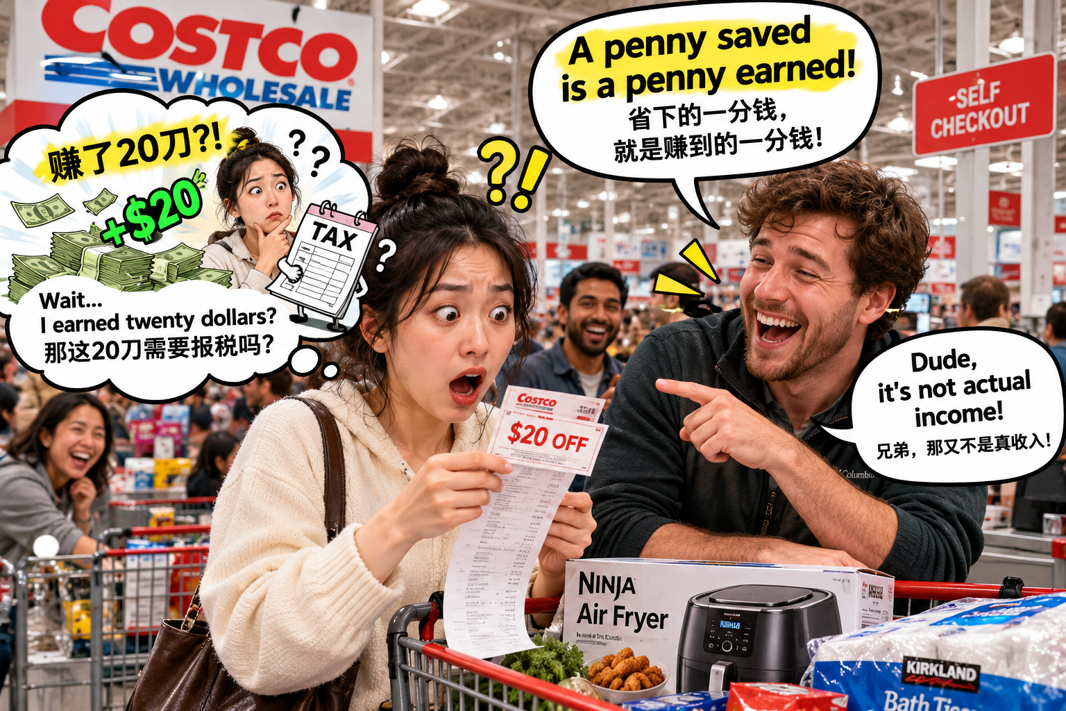 美剧说英语：a penny saved is a penny earned - 加拿大Costco结账省了20刀，同事却说我“赚了钱”，我差点让他帮我报税……