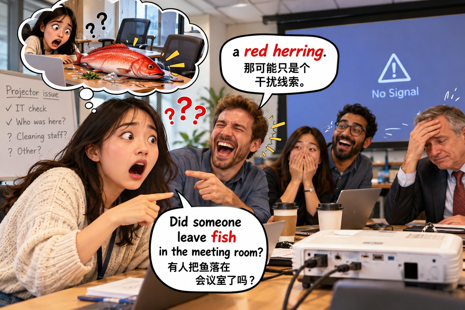 美剧说英语：a red herring - 加拿大办公室开会，同事突然说“a red herring”，我差点问他鱼在哪……