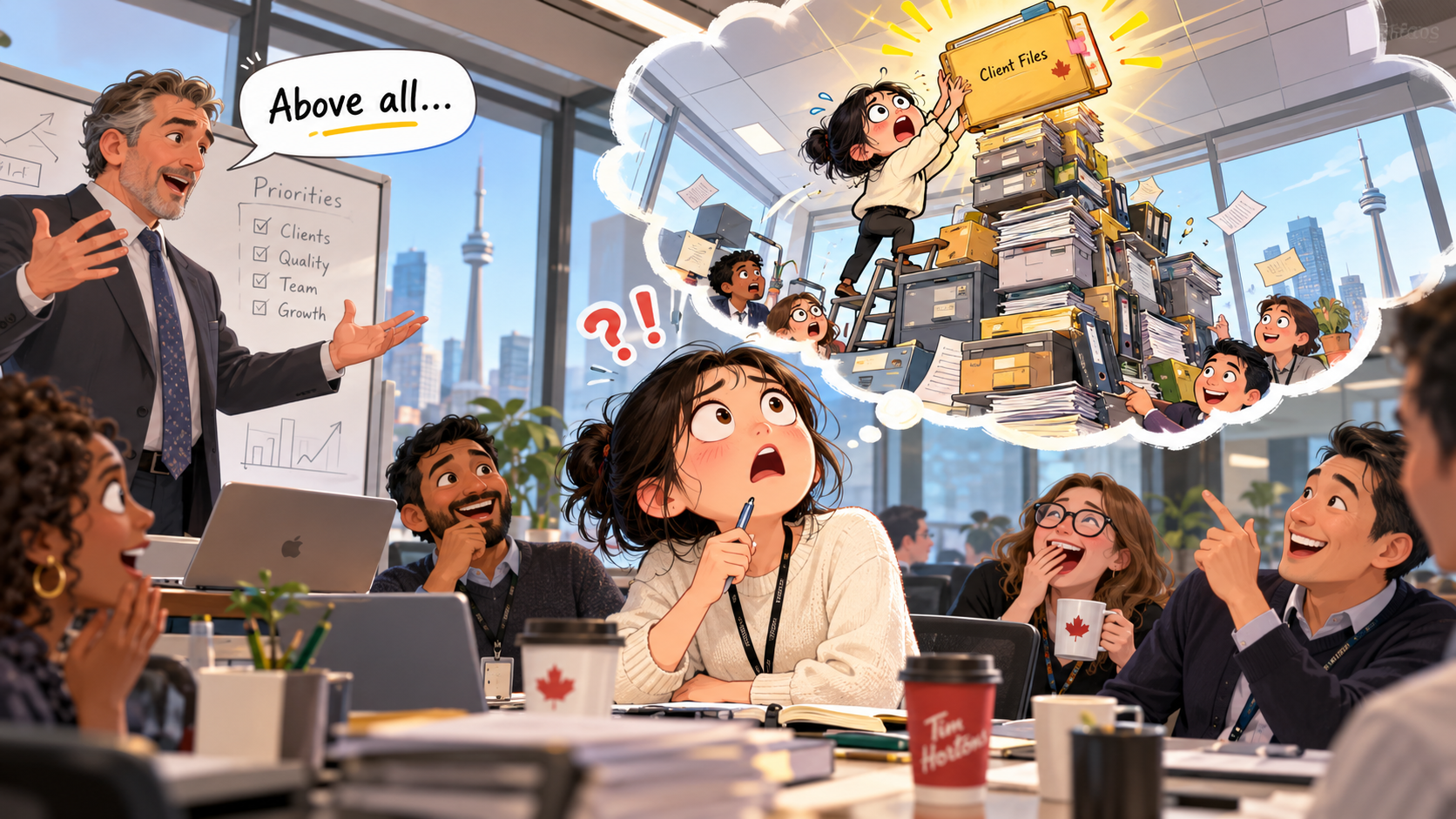 美剧学英语:above all - 加拿大办公室里老板说“above all”,我抬头看了半天……