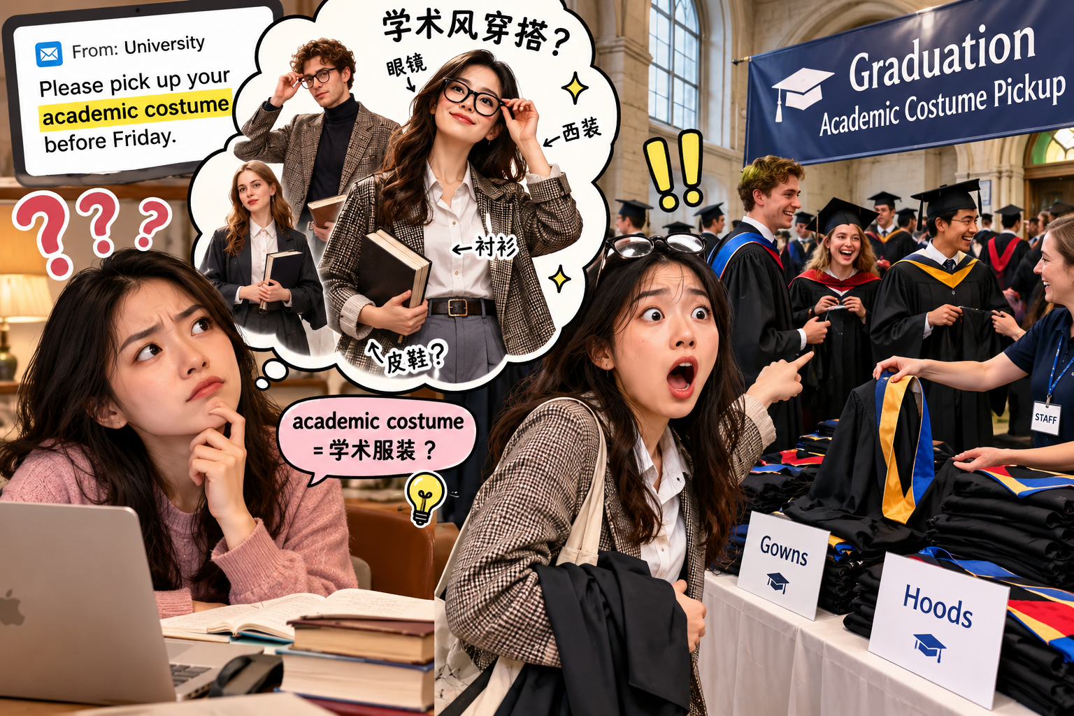 美剧学英语：academic costume - 加拿大毕业典礼说要穿academic costume，我还真去搜“学术风穿搭”了……