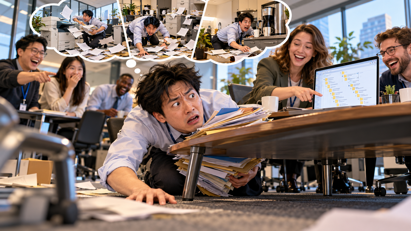 美剧说英语:all over the place - 加拿大办公室同事说文件“all over the place”,我跑去会议室找了半天……