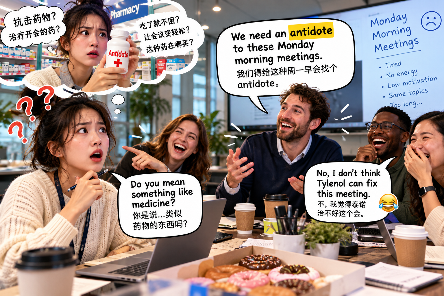 美剧学英语：antidote - 加拿大办公室同事说“antidote”，我以为他让我去找药……