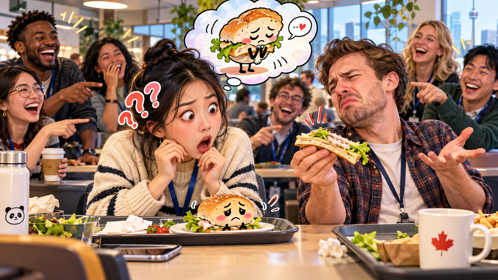 美剧学英语：apology - 加拿大办公室午餐，同事说“this is an apology for a sandwich”，我居然等着三明治道歉