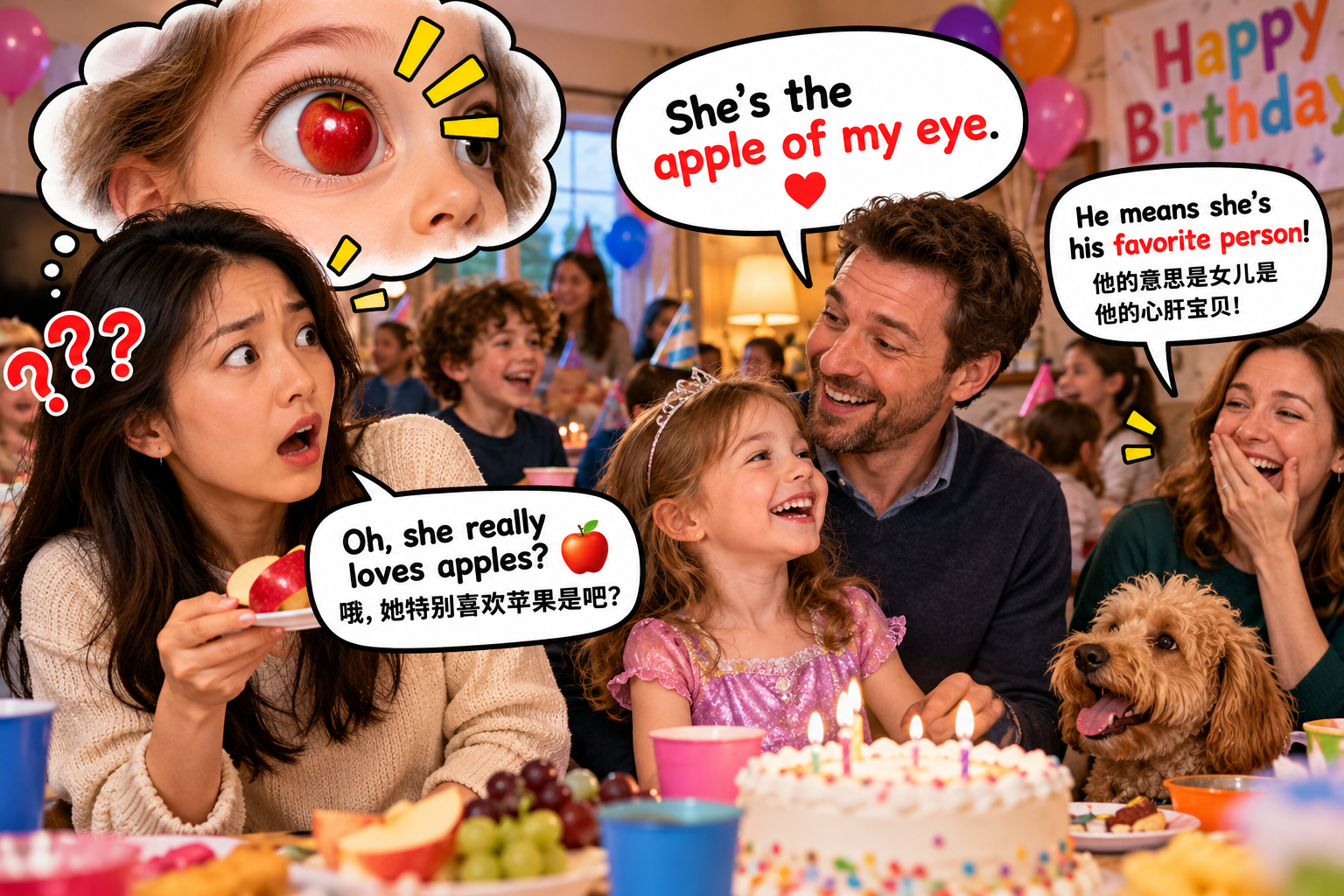 美剧说英语:apple of one's eye - 加拿大家长说女儿是“眼里的苹果”,我差点推荐他去看眼科……