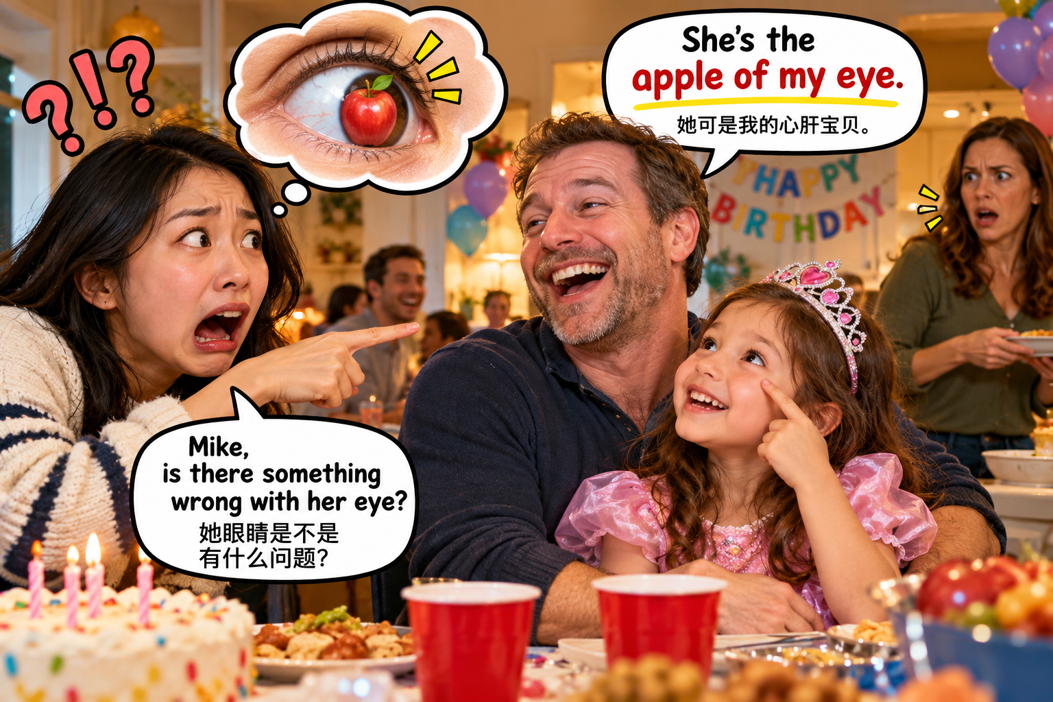 美剧说英语:apple of one's eye - 加拿大同事说女儿是他眼里的苹果,我差点建议他去看眼科……