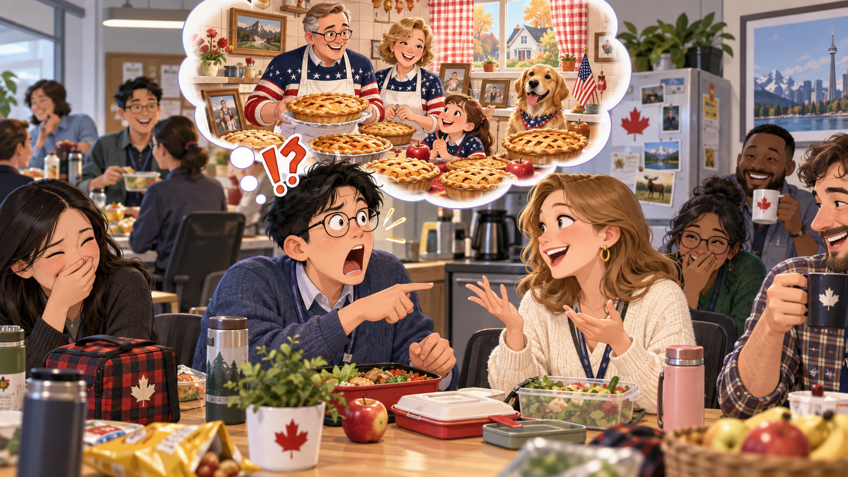 美剧学英语：apple pie - 加拿大办公室午餐，同事说他们家很“apple pie”，我居然问她在哪里买的