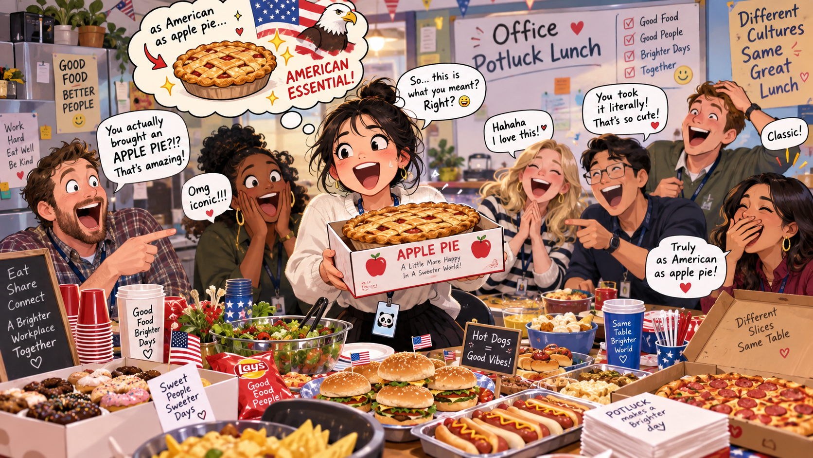 美剧学英语:apple pie - 加拿大办公室聚餐,同事说“as American as apple pie”,我真去买了一个苹果派……