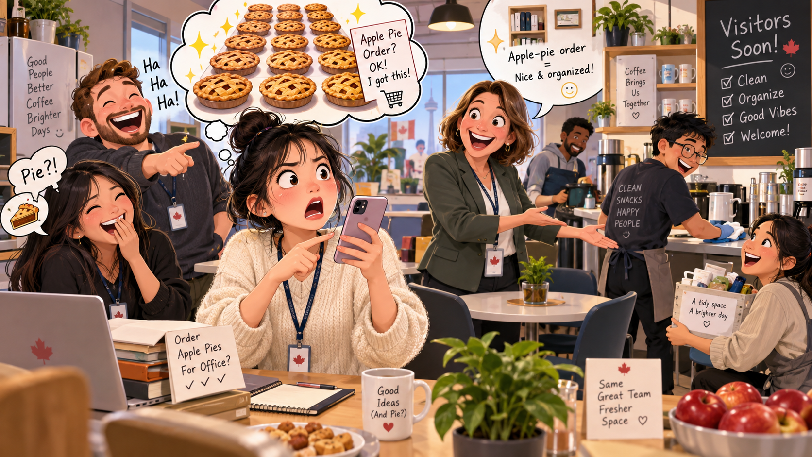 美剧学英语：apple pie order - 加拿大办公室茶水间，同事说“apple pie order”，我开始找苹果派了……