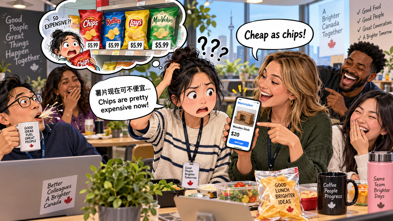 美剧学英语：as cheap as chips - 加拿大办公室同事说“cheap as chips”，我认真回了一句：薯片现在可不便宜……