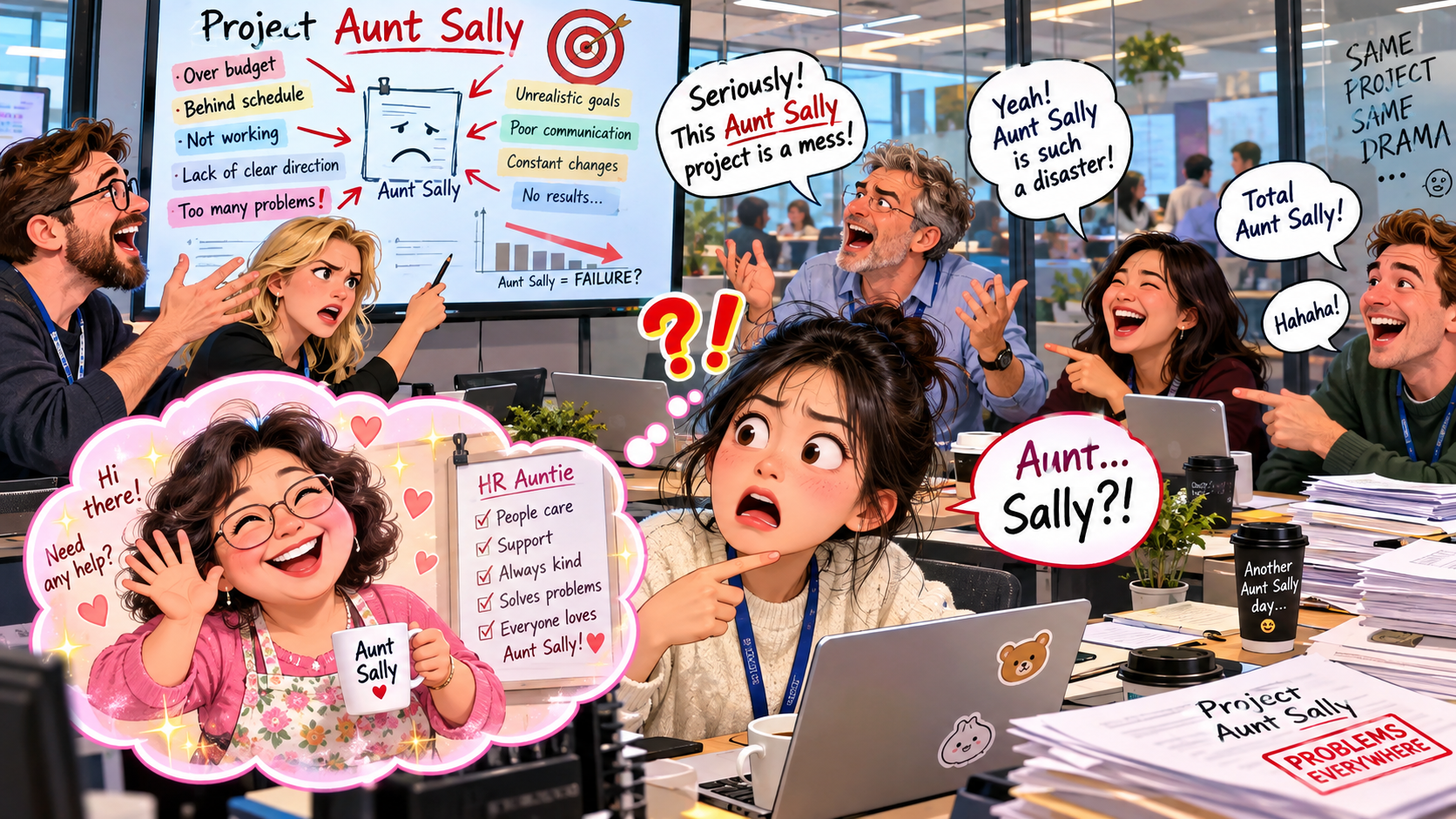 美剧学英语:Aunt Sally - 加拿大办公室里同事说“Aunt Sally”,我还认真问:萨利阿姨怎么了?
