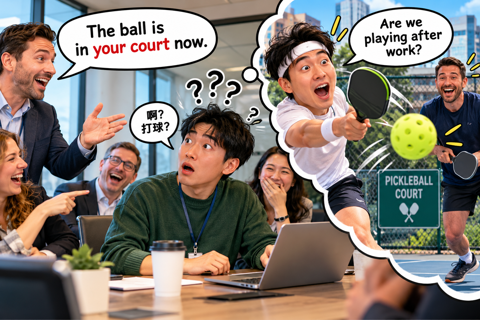 美剧说英语：ball in your court - 加拿大同事说“ball in your court”，我差点下楼去找网球场……
