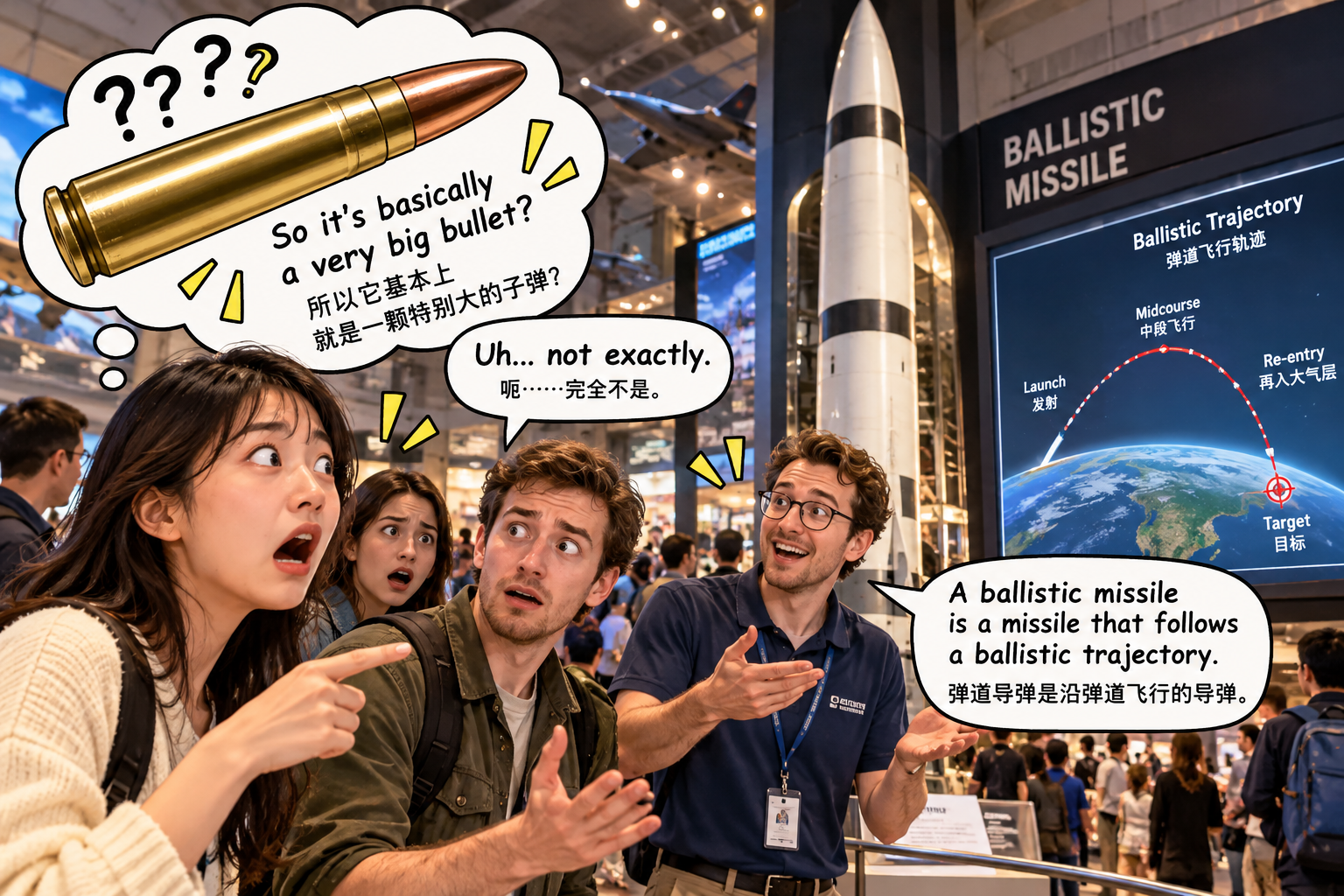 美剧说英语：ballistic missile - 加拿大科技馆里他说“ballistic missile”，我还以为只是大号子弹……
