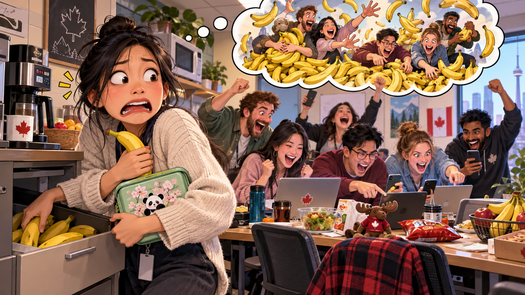 美剧学英语：banana - 加拿大办公室午休，同事说大家都“going bananas”，我默默把香蕉藏进了抽屉