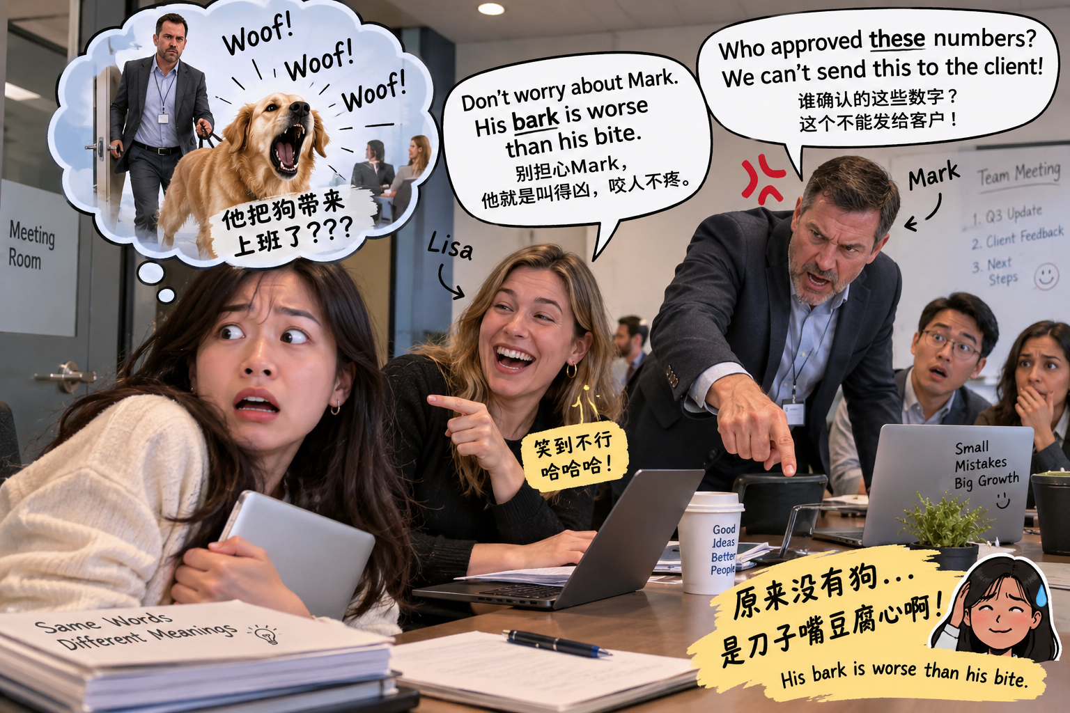 美剧学英语：bark is worse than one's bite - 加拿大办公室周会｜同事说老板“bark is worse than his bite”，我开始找狗了……