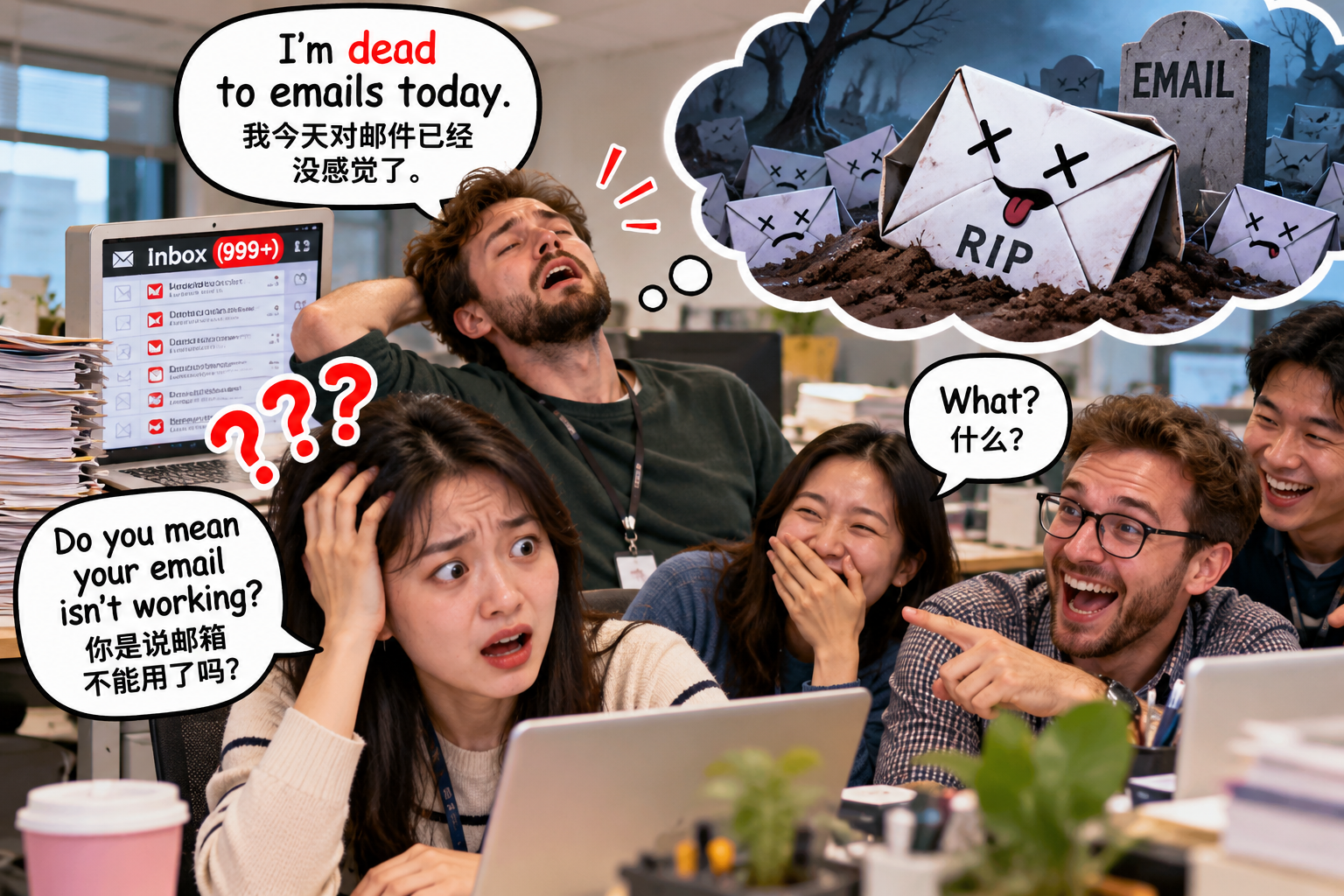美剧说英语：be dead to - 加拿大办公室里同事说“be dead to emails”，我差点以为他邮箱出事了……