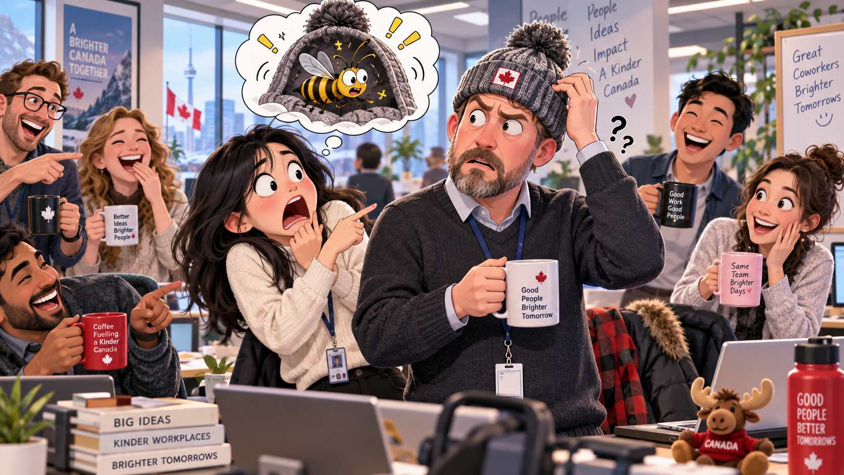 美剧学英语:bee in one's bonnet - 加拿大办公室同事说老板“帽子里有只蜜蜂”,我盯着他的帽子看了半天……