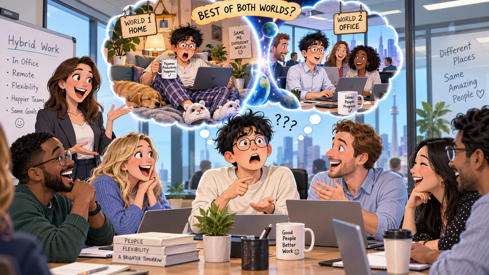 美剧学英语：best of both worlds - 加拿大办公室开会，同事说“best of both worlds”，我差点问：另一个世界在哪？