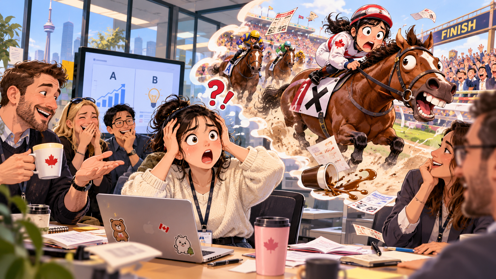 美剧说英语:bet on the wrong horse - 加拿大办公室里,同事说我“押错马”,我差点问他买马票了吗?