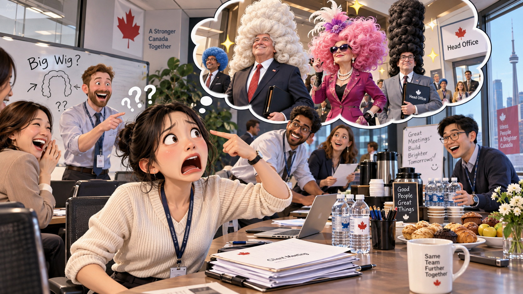 美剧学英语：big wig - 加拿大办公室说“big wigs要来”，我真的开始找“假发”了