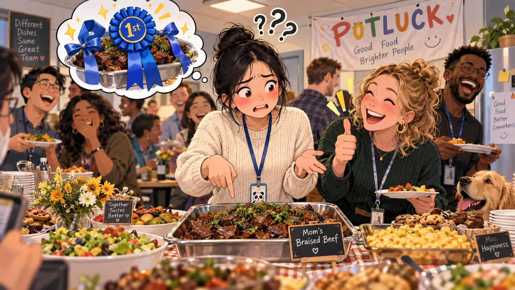 美剧学英语:blue ribbon - 加拿大办公室聚餐,同事说我的菜是“blue ribbon”,我问:丝带在哪儿?