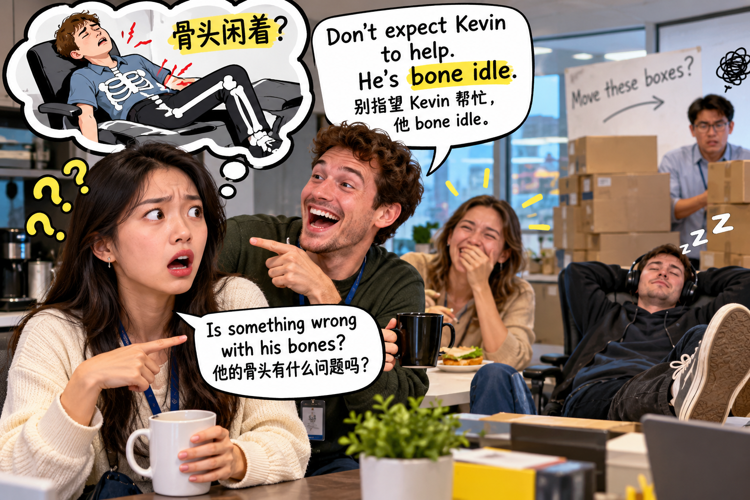 美剧学英语：bone idle - 加拿大办公室同事说他“bone idle”，我还以为他骨头出了问题……