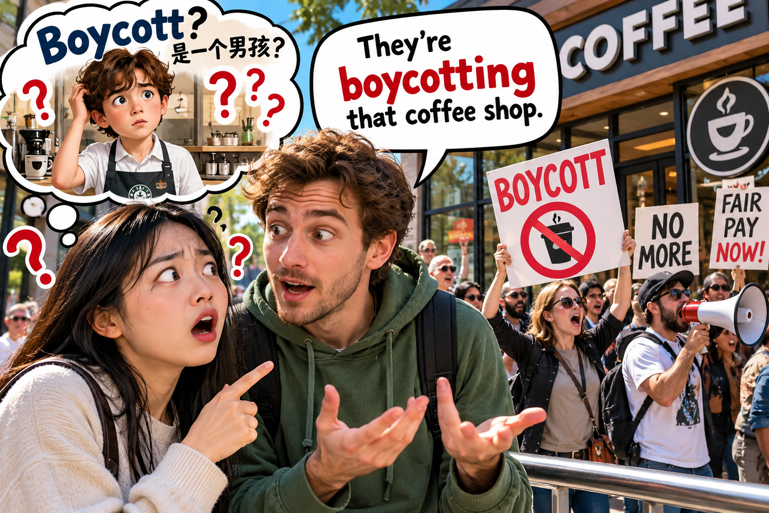 美剧说英语：boycott - 加拿大超市门口，同事说要“boycott”，我还以为在找一个男孩……