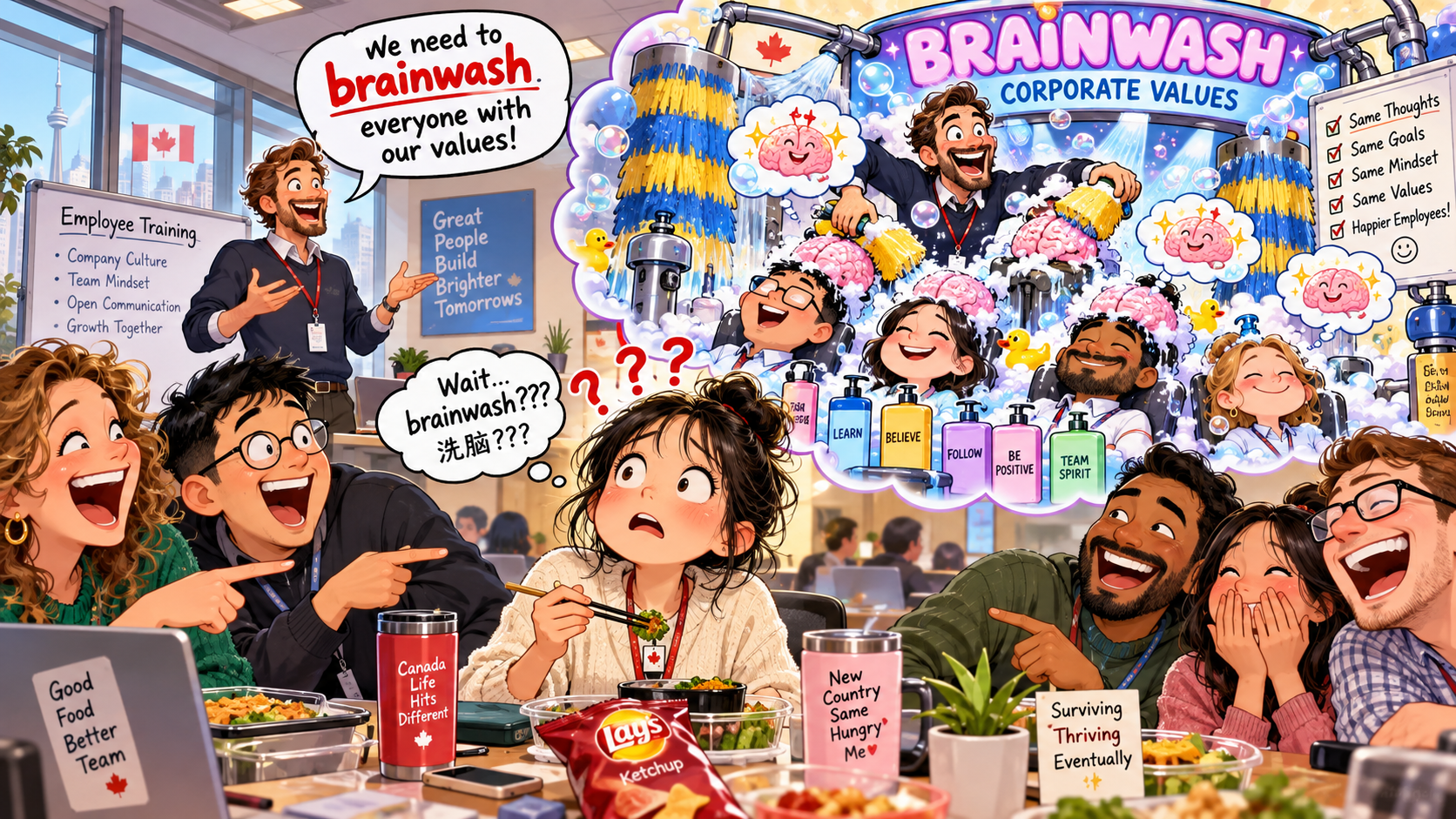 美剧说英语:brainwash - 加拿大办公室同事说“brainwash”,我还以为他在夸销售培训