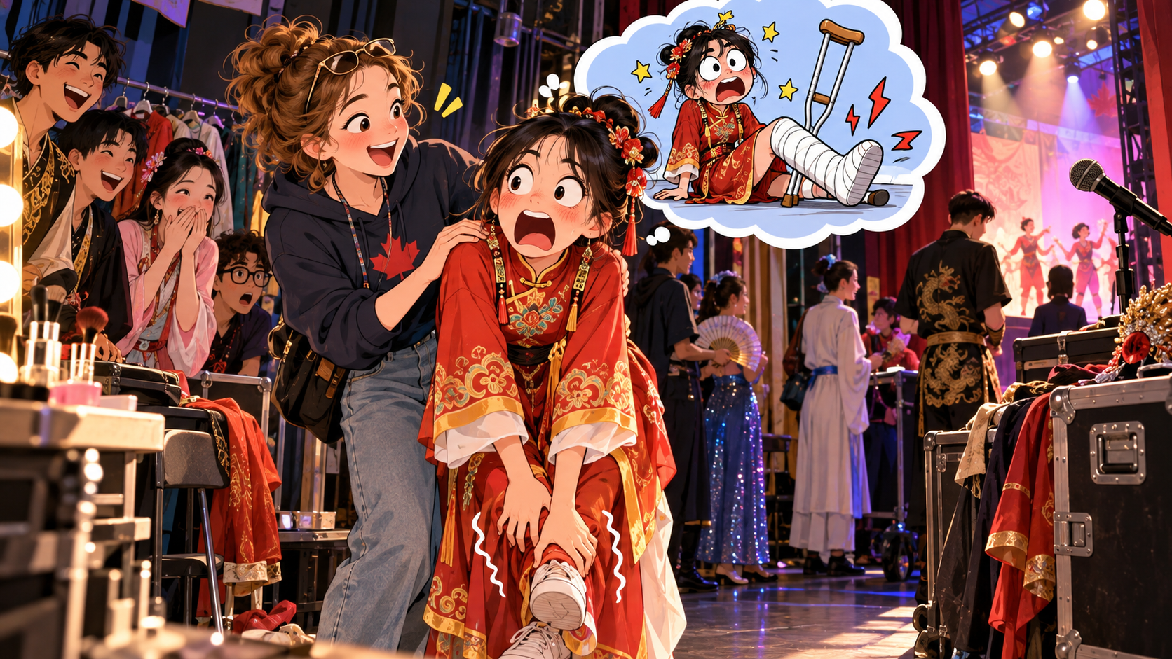 美剧学英语：break a leg - 加拿大校园演出前，同学让我“break a leg”，我当场护住了自己的腿