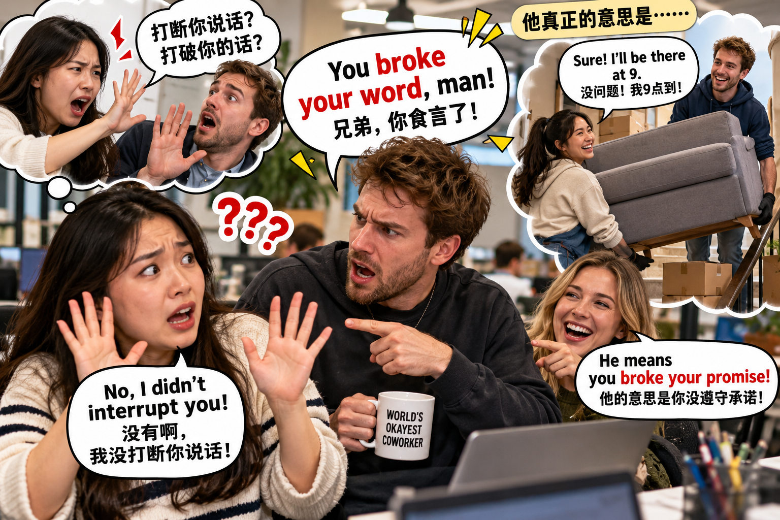美剧说英语：break one's word - 加拿大同事说我“break my word”，我赶紧解释：我没打断你说话啊！