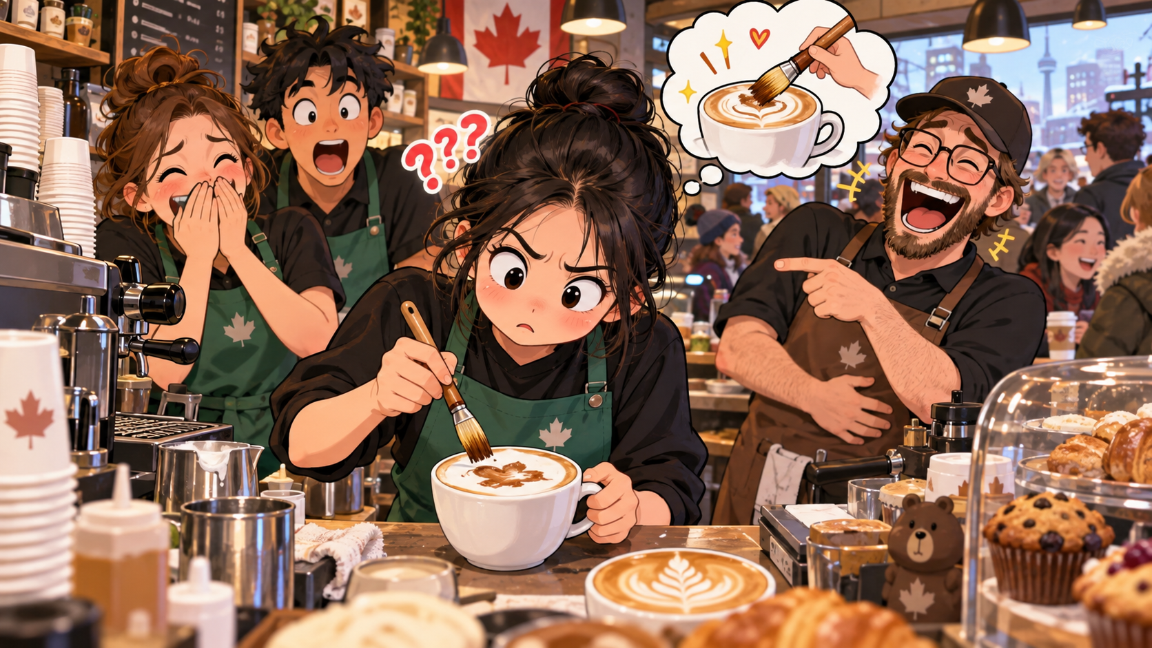 美剧学英语：brush up on - 加拿大咖啡店兼职，店长让我“brush up on”拉花，我真去找刷子了……