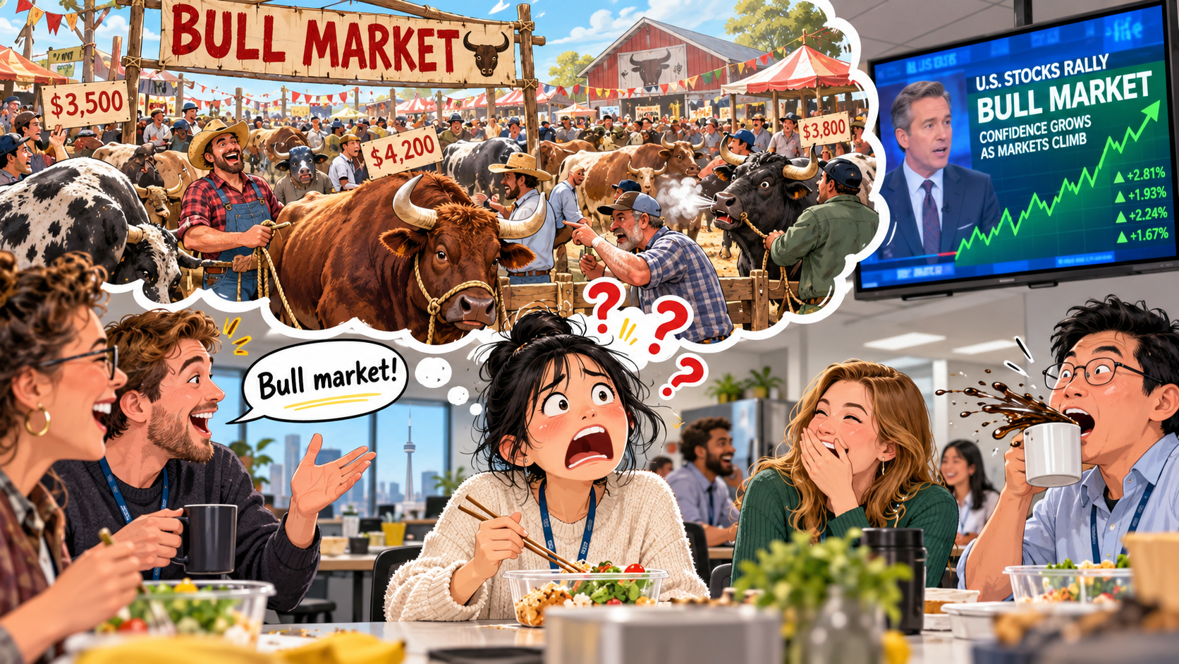 美剧学英语：bull market - 加拿大同事说“bull market”，我差点问他公牛在哪儿卖……