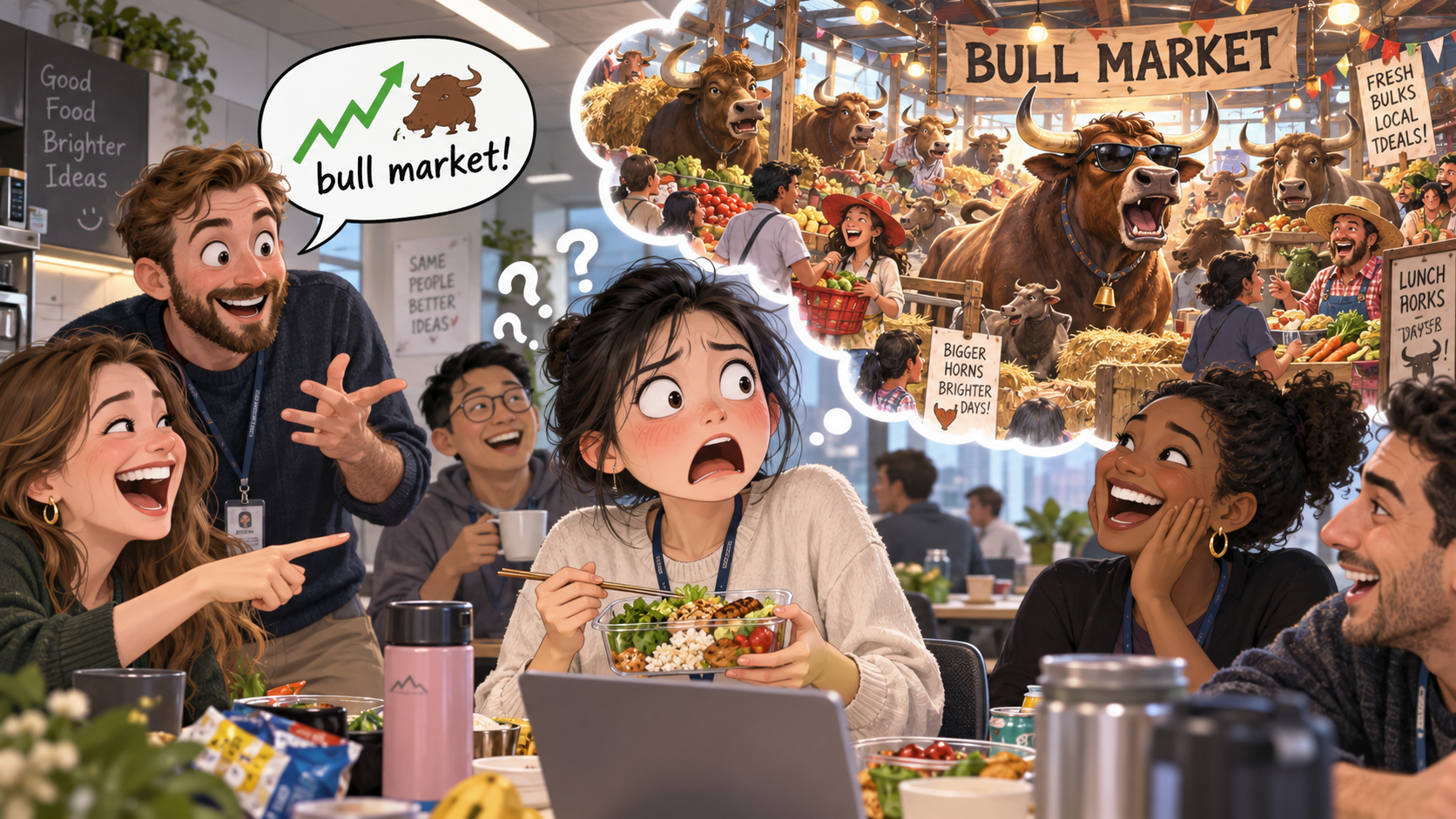 美剧学英语：bull market - 加拿大办公室午休聊股票，同事说“bull market”，我差点问公牛在哪卖……
