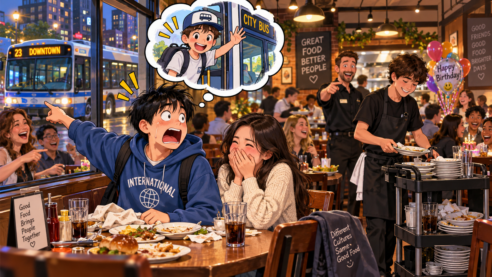 美剧学英语:busboy - 加拿大餐馆里,服务员让我找“busboy”,我差点跑去公交站……