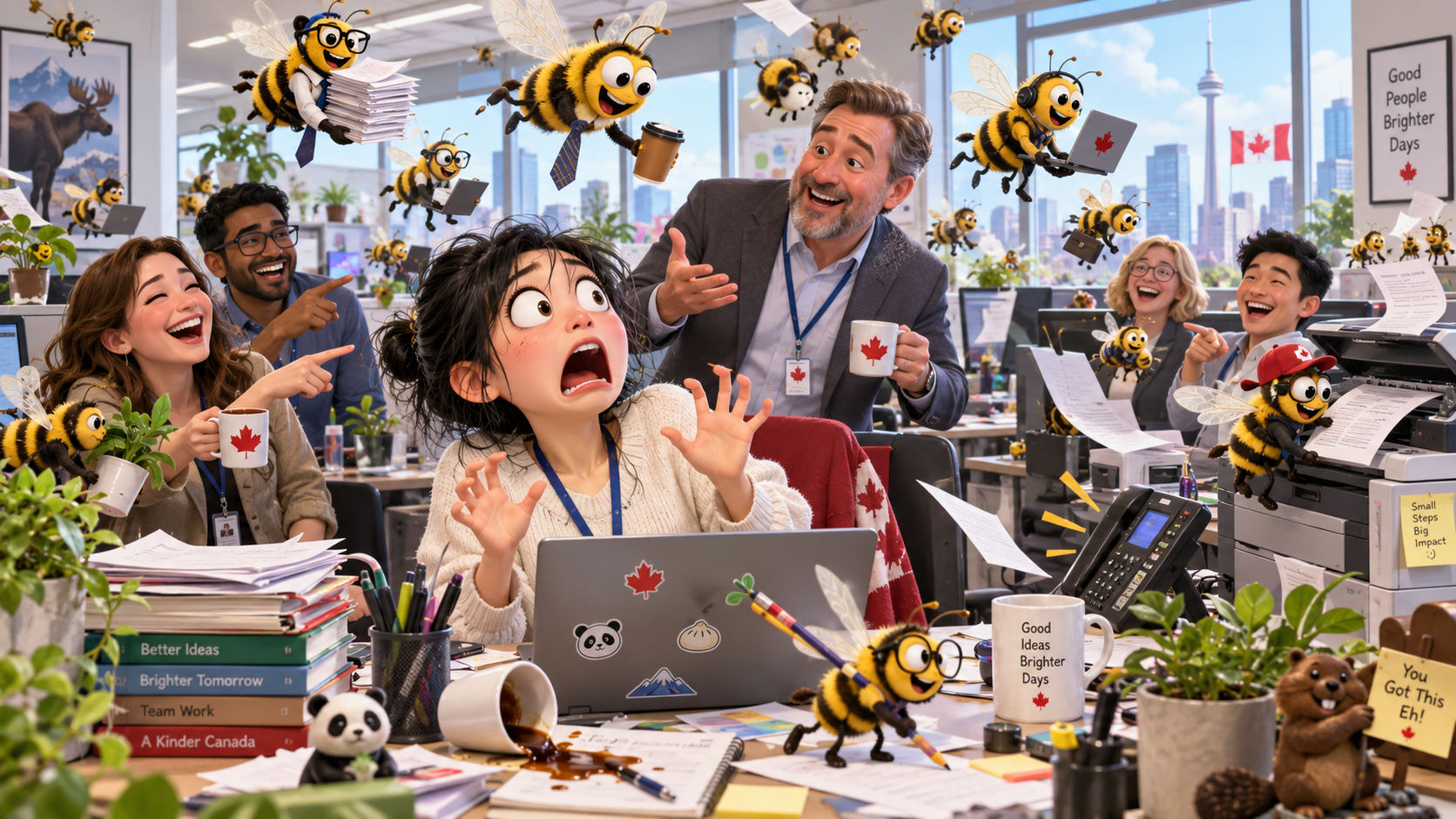 美剧学英语：busy bee - 加拿大办公室同事叫我“busy bee”，我差点去找杀虫喷雾