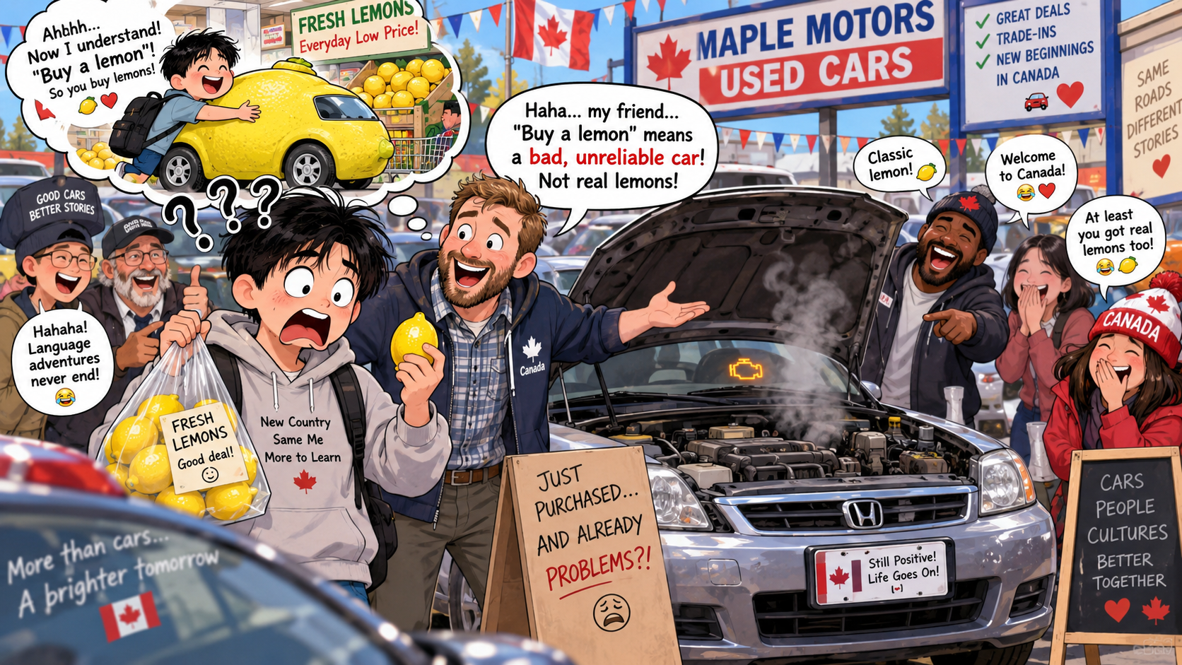 美剧学英语：buy a lemon - 加拿大同事说我“buy a lemon”，我还问他：Costco的柠檬吗？