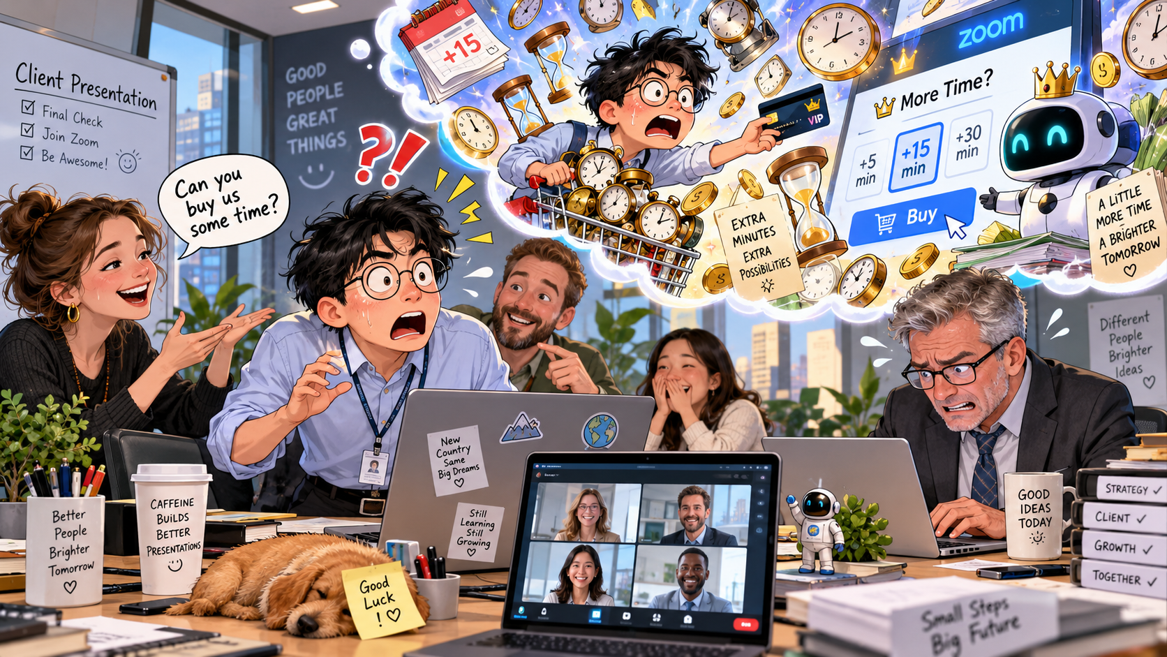 美剧学英语：buy time - 加拿大办公室开会，同事让我“buy time”，我差点去升级Zoom套餐……