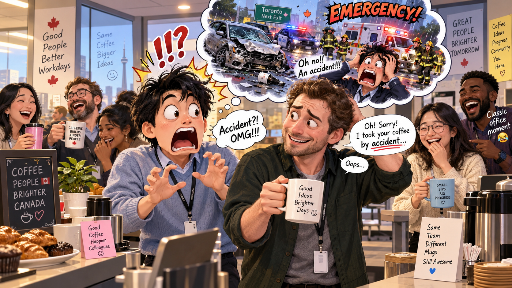 美剧学英语：by accident - 加拿大办公室同事说“by accident”，我差点问要不要报警