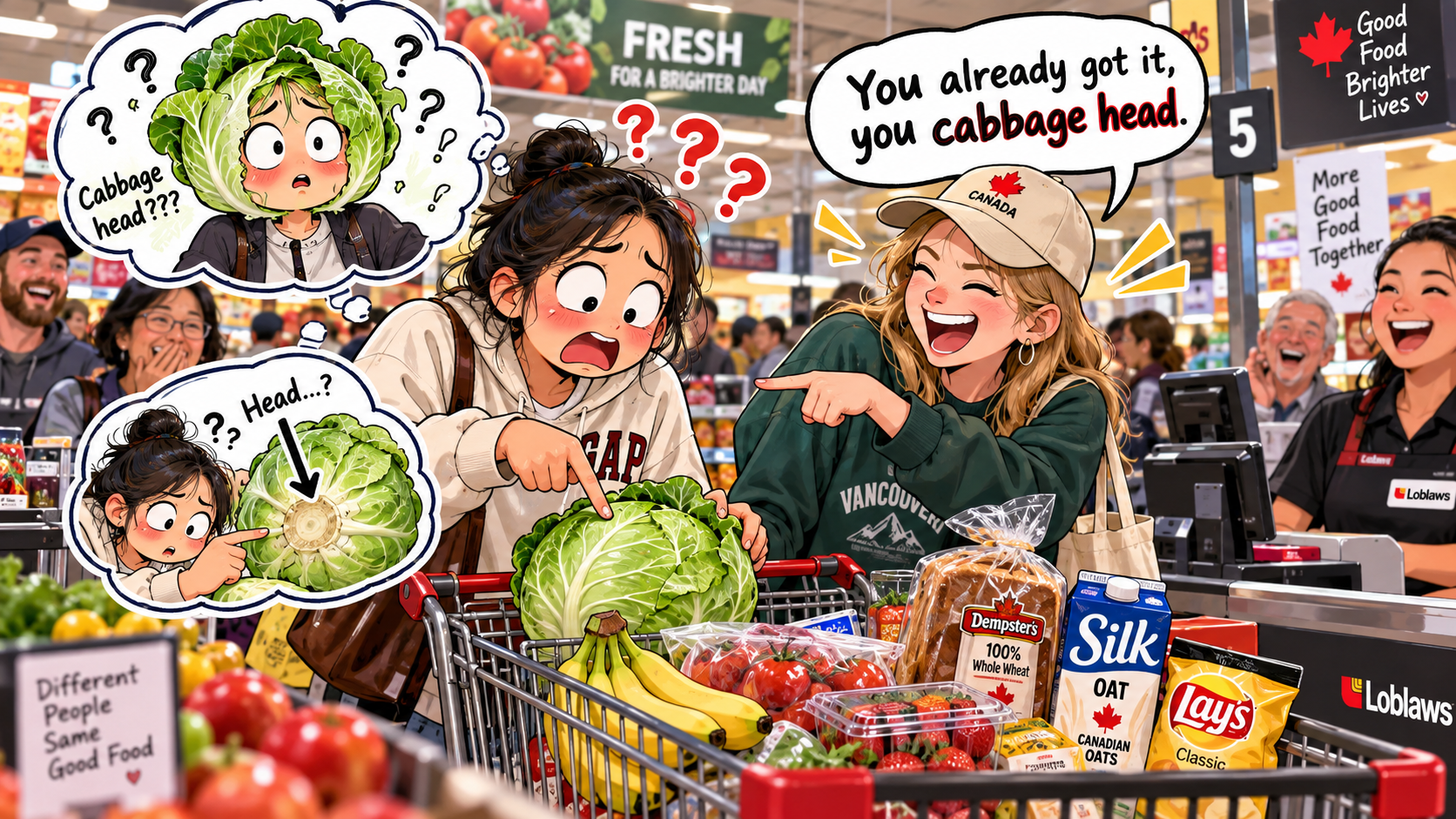 美剧学英语：cabbage head - 加拿大超市结账时，朋友突然叫我“cabbage head”，我还以为他在夸我买的菜……