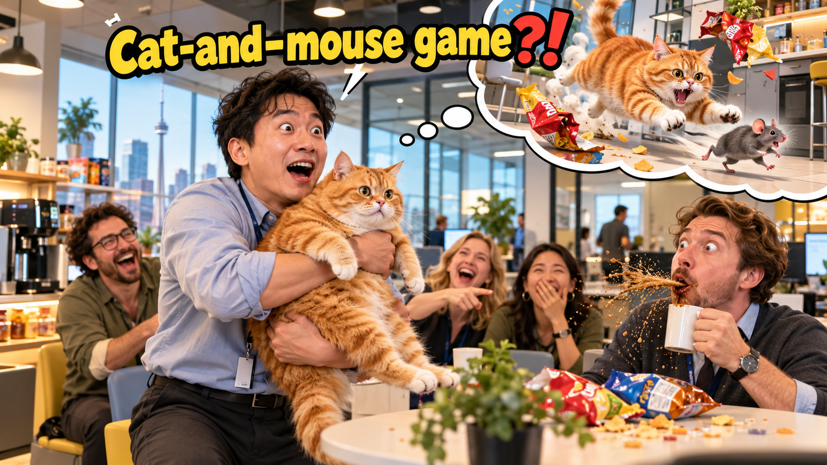美剧说英语：cat-and-mouse - 加拿大办公室同事说在玩“cat-and-mouse”，我差点把家里的猫带来抓老鼠……