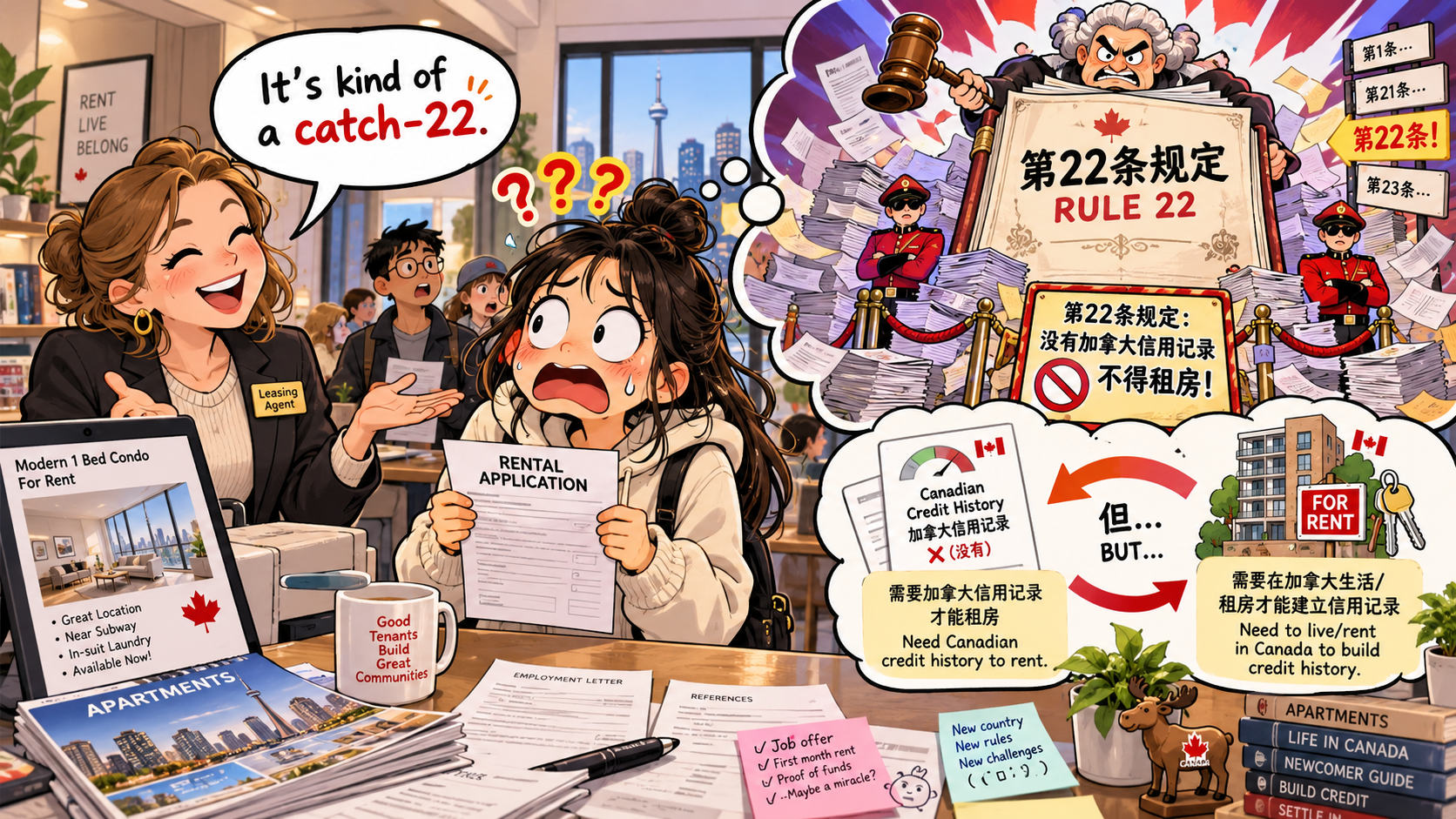 美剧学英语：catch-22 - 加拿大租房申请卡死了：房东说“这是个catch-22”，我还以为他在说第22条规定