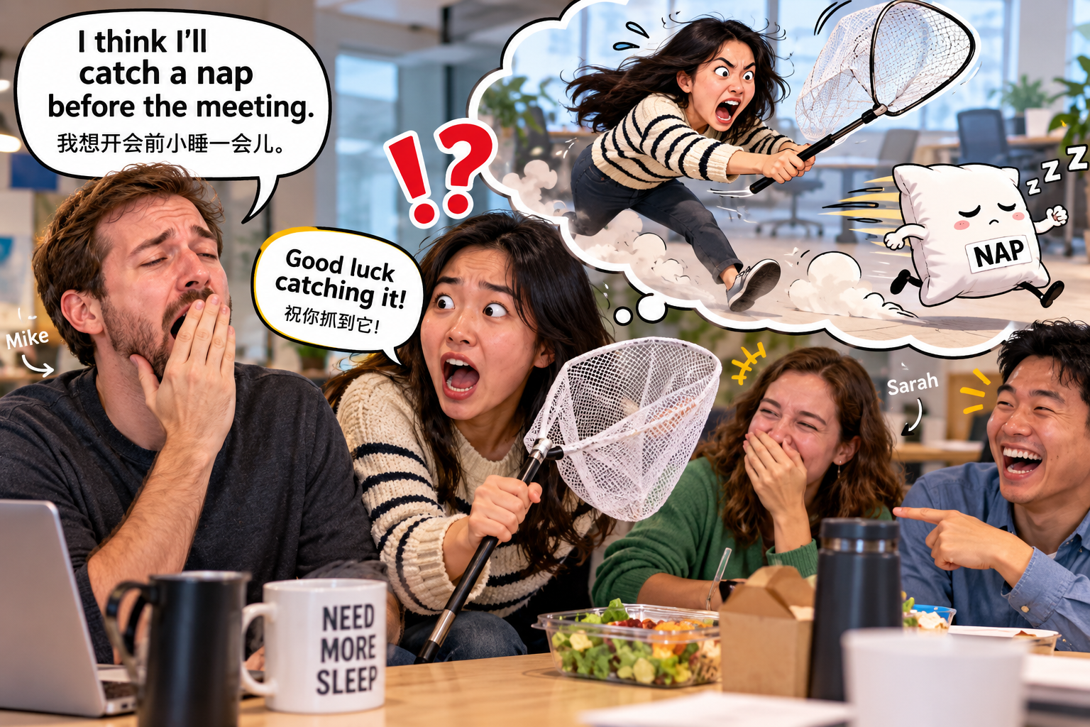 美剧说英语：catch a nap - 加拿大同事说要“catch a nap”，我以为他让我帮忙抓什么东西……