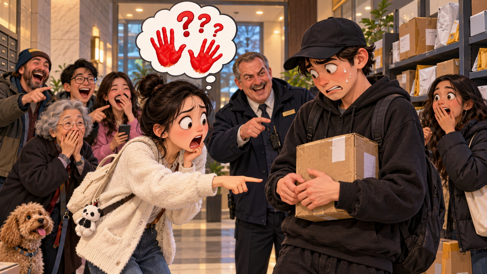 美剧学英语：catch red-handed - 加拿大公寓有人偷快递，邻居说“caught red-handed”，我第一反应竟然是看他的手……