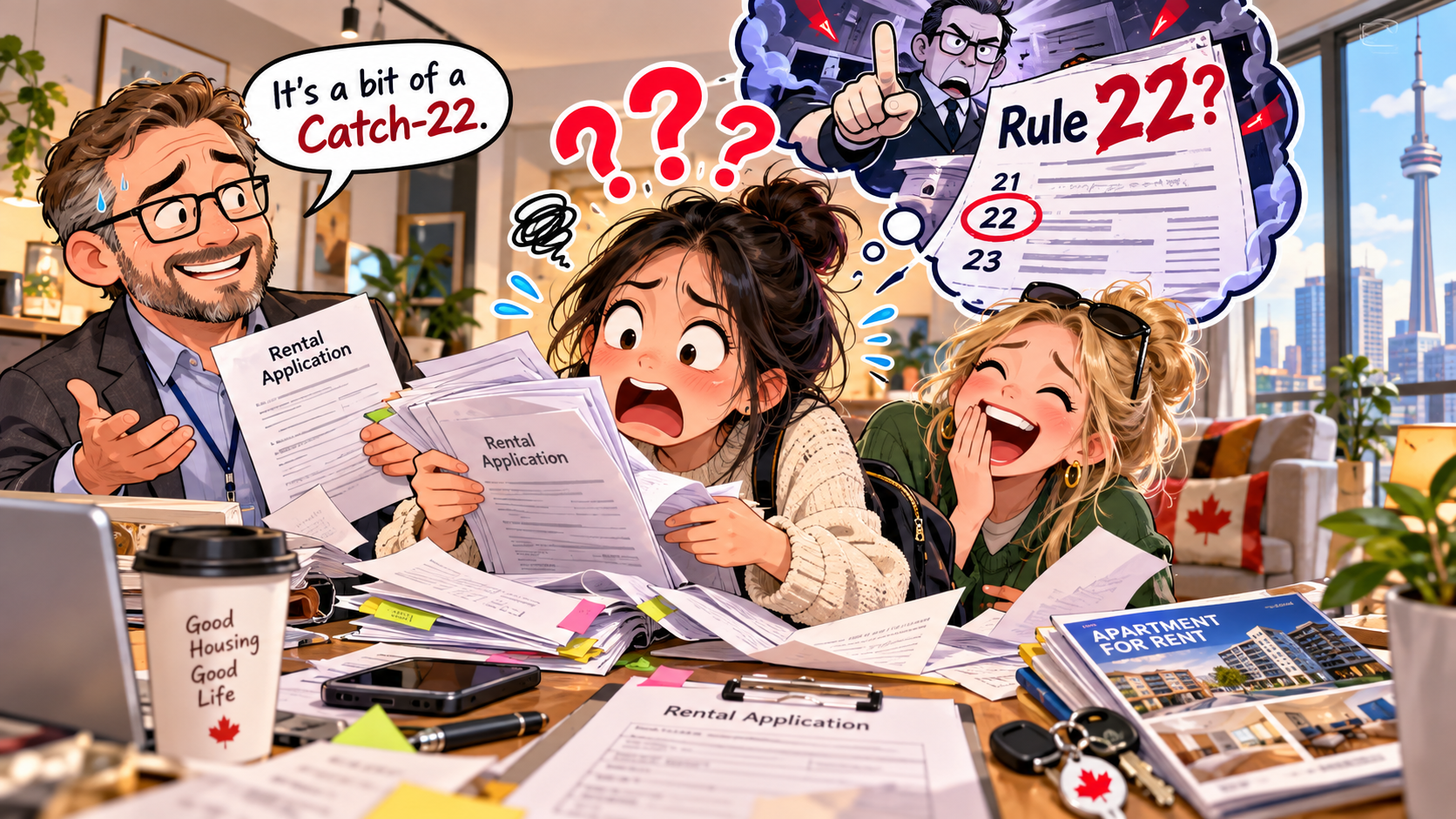 美剧学英语:catch twenty two - 加拿大租房被要求提供加拿大信用记录,我当场问:第22条军规在哪儿?