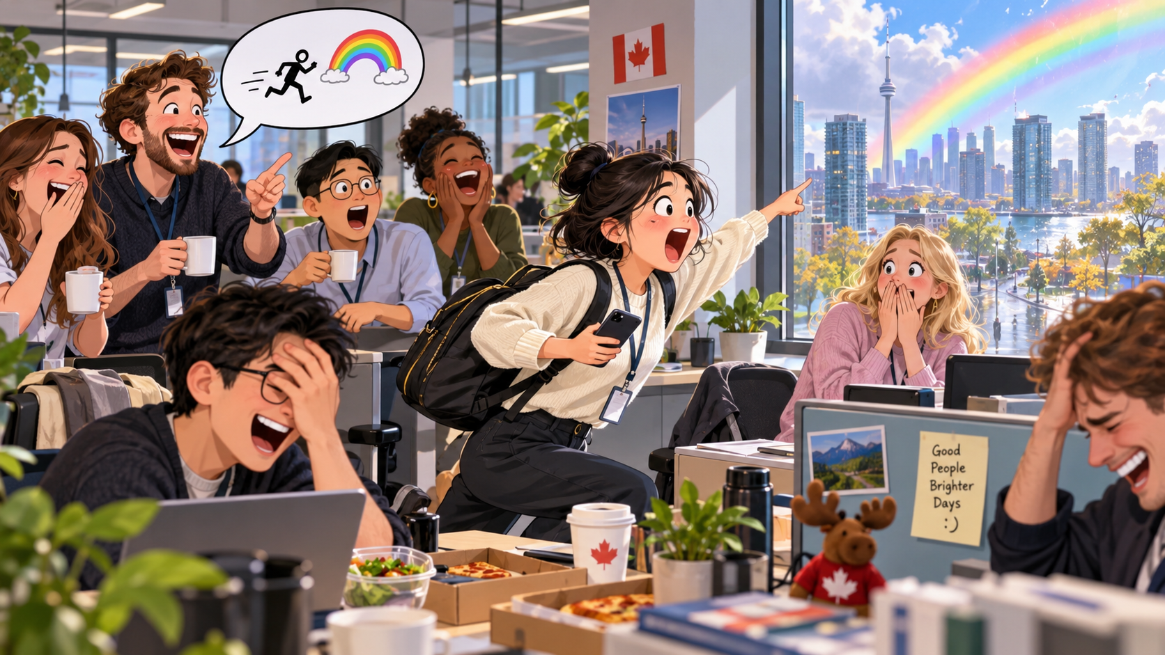 美剧学英语：chase rainbows - 加拿大办公室聊升职，同事说“chase rainbows”，我居然跑去窗边找彩虹……