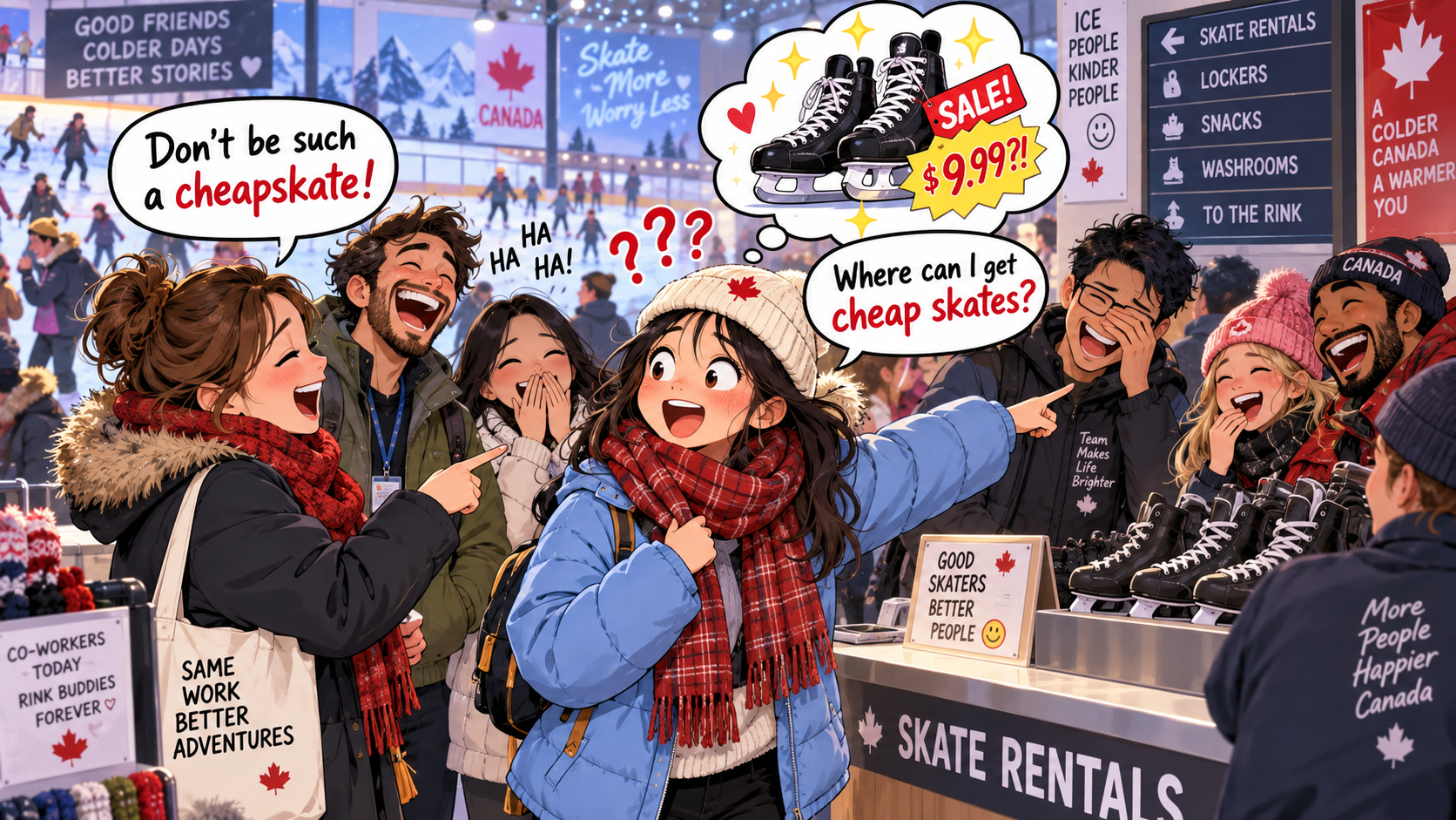 美剧学英语：cheapskate - 加拿大冰场同事叫我“cheapskate”，我认真问：便宜冰鞋在哪里买？