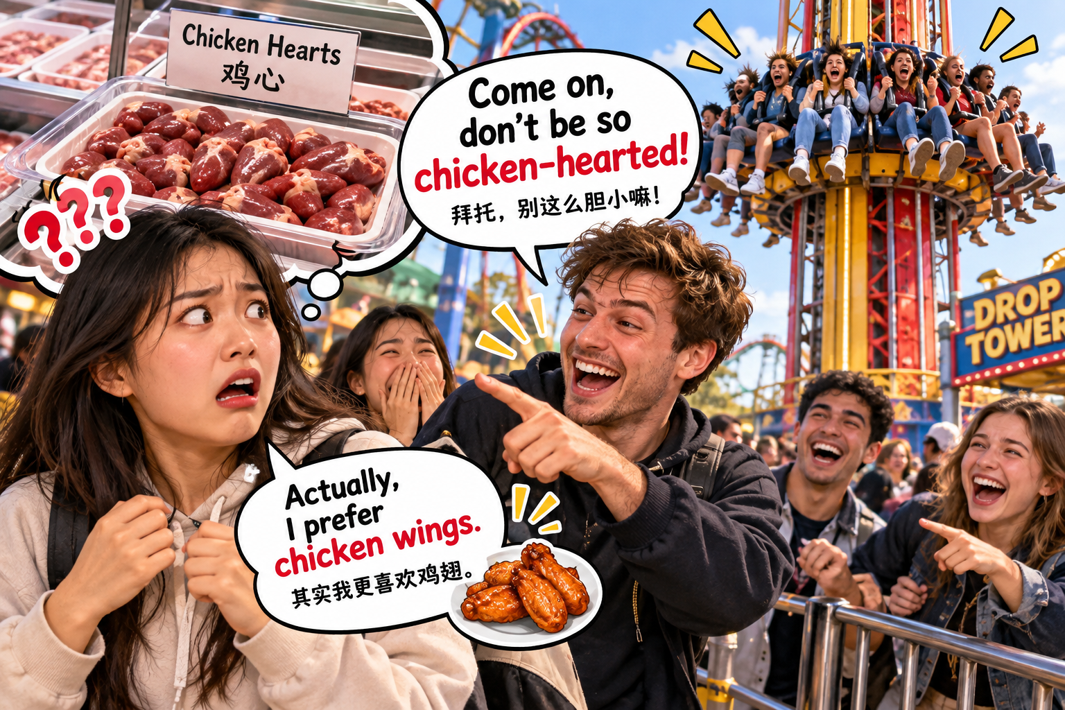 美剧说英语：chicken-hearted - 加拿大办公室同事说我“chicken-hearted”，我差点问他鸡心在哪里买……