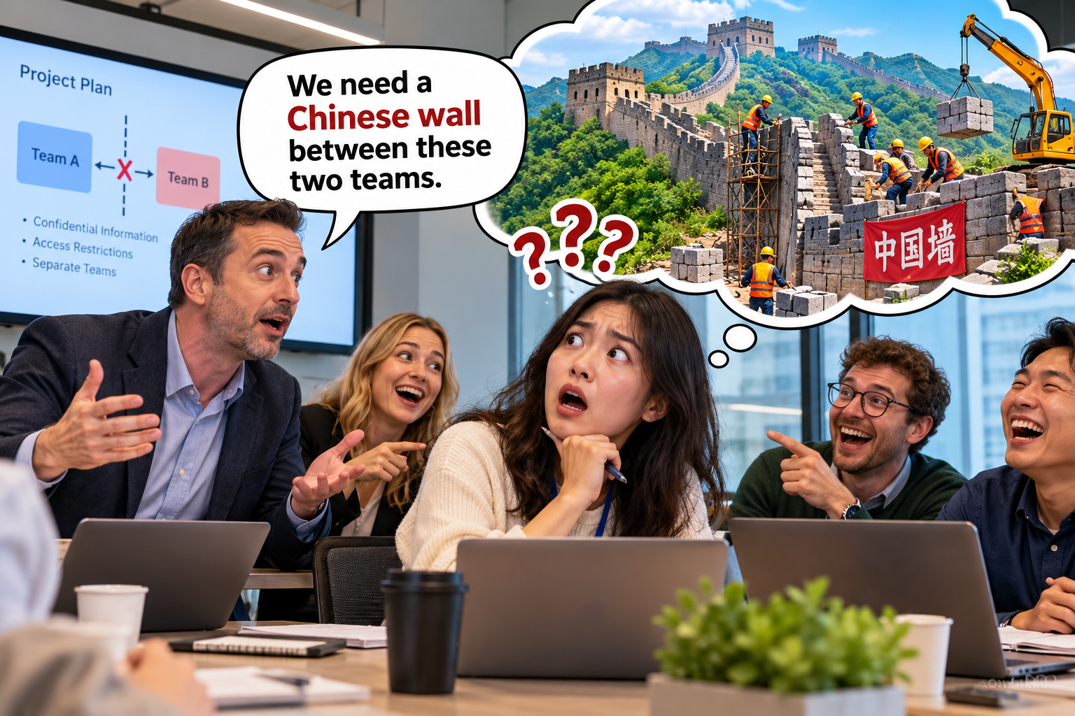 美剧说英语：chinese wall - 加拿大办公室开会，经理突然说“Chinese Wall”，我差点问是不是中国长城……