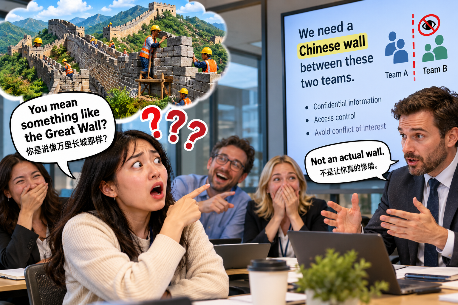 美剧学英语:chinesewall - 加拿大办公室同事说“Chinese wall”,我差点问:跟长城有什么关系?