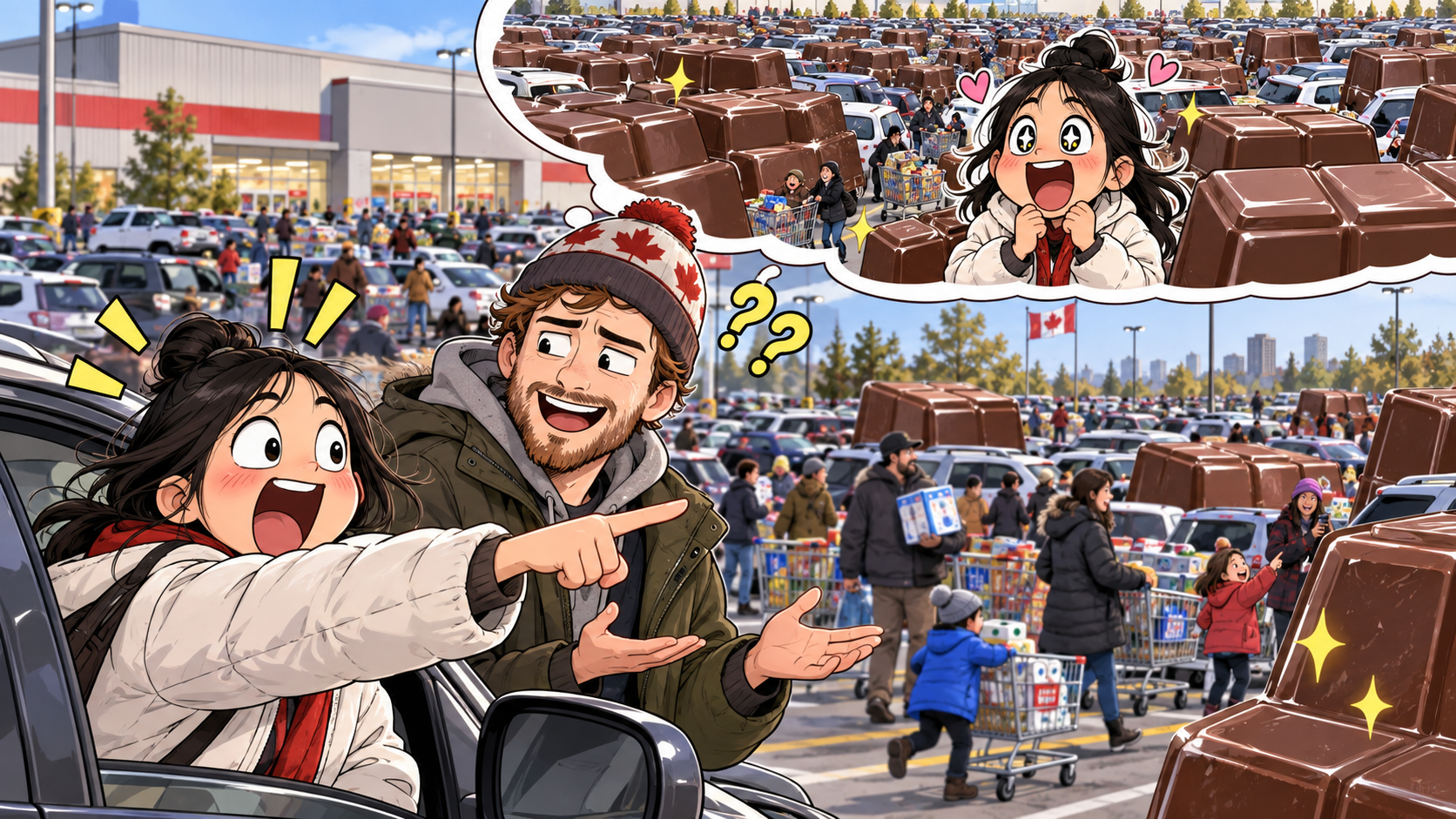 美剧学英语：chock-a-block - 加拿大Costco停车场，朋友说chock-a-block，我开始找巧克力了